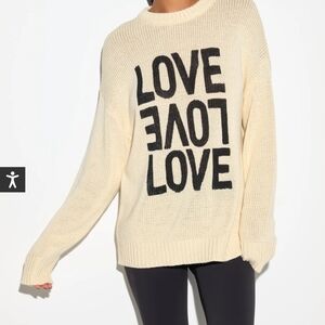 Spiritual Gangster Cream Sweater with Black LOVE Graphic
